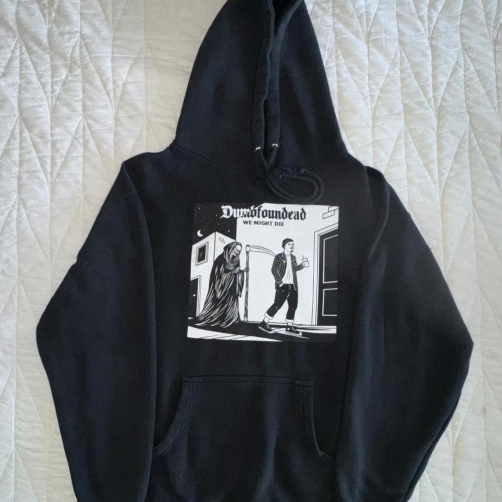 Dumbfoundead We Might Die Black Graphic Hoodie Pullover Mens Medium Hip Hop